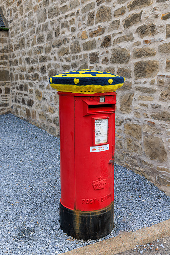 Red cast iron Early Victorian Post Box