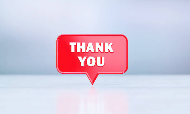 istock Thank You Written Red Speech Bubble Shape Sitting Before Silver Defocused Background 1397510050