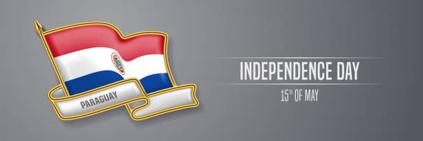 istock Paraguay happy independence day greeting card, banner vector illustration 1397511413