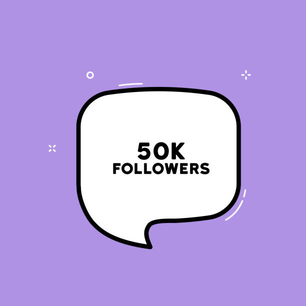 sprechblase mit 50k follower-text. boom retro comic stil. pop-art-stil. vektorliniensymbol für business und werbung - k pop stock-grafiken, -clipart, -cartoons und -symbole