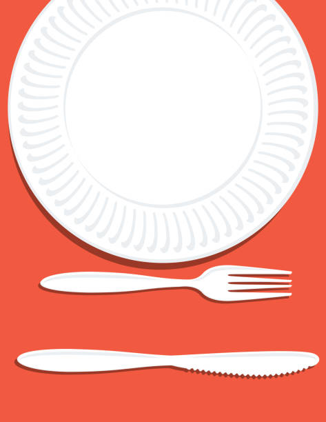 Paper Plate Barbecue Oe Event Invitation Template With Copy Space A simple, colorful design template for a barbecue or family reunion picnic. File includes EPS Vector file and high-resolution jpg. paper plate stock illustrations