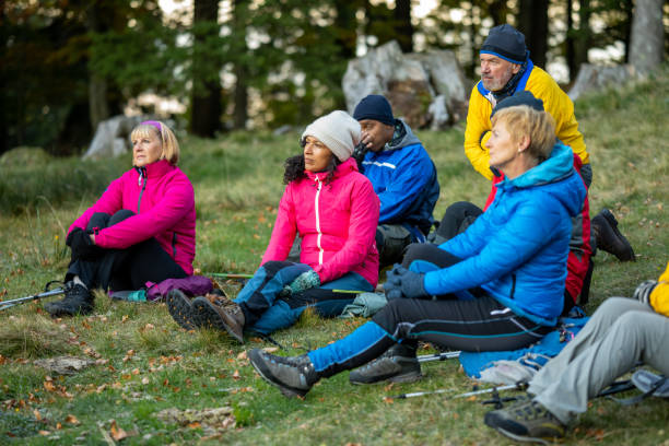 istock Hiking group on briefing before start of route 1397527228