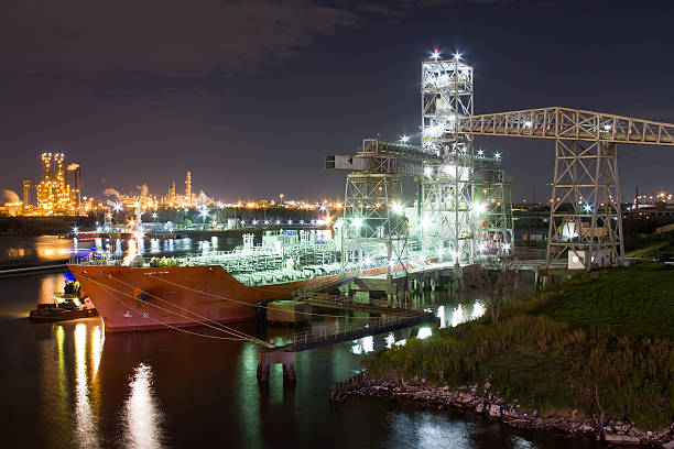 istock Chemical tanker moored at loading terminal 139753063