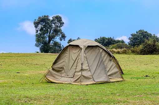 Tents at campsite near ngorongoro crater. Ngorongoro conservation area, Tanzania