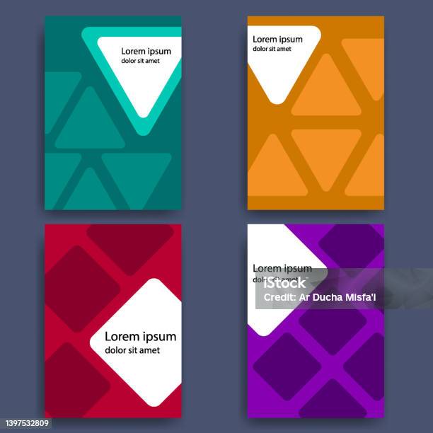 Vector Triangle Pamphlet Triangle Square Cover Pamphlet Set Stock Illustration - Download Image ...