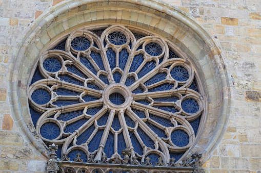 Details of the western facade of Notre Dame de Paris Cathedral