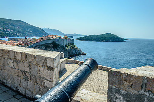 Dubrovnik, Croatia - August 09, 2016: Cannon on the walls