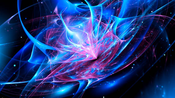 istock Multicolored vibrant glowing strange energy in space 1397537211