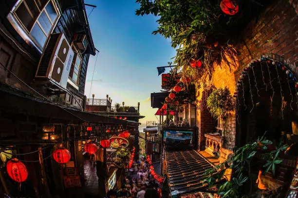 Lit (Taiwan) of the alley of Jiuzhai. Shooting Location: Taiwan, Taipei