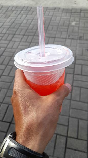 istock Indian red watermelon ice in plastic cup 1397541112