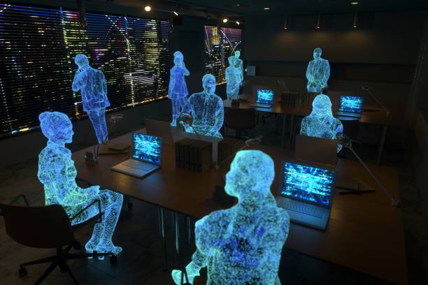 The Importance of AI in Financial Risk Management 3 working in metaverse with cyber city skyline