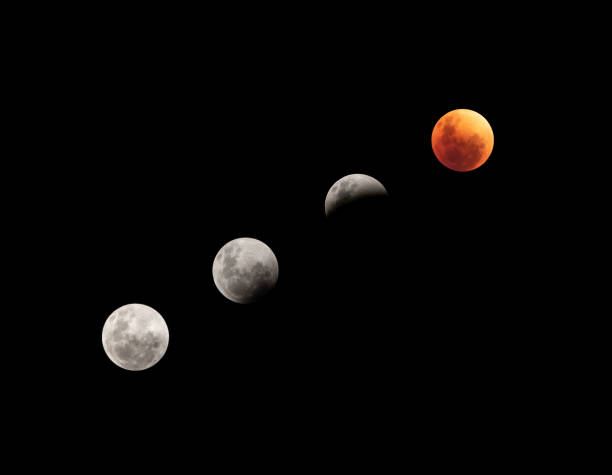istock Collage of four moon eclipse phases in may, 2022 1397543172
