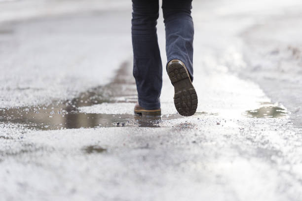istock Walking on the road and with some snow 139754478