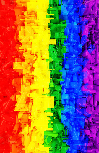 Abstract background in lgbt flag colors. Bright rainbow geometric texture for software, ui design, web, app wallpaper, banner