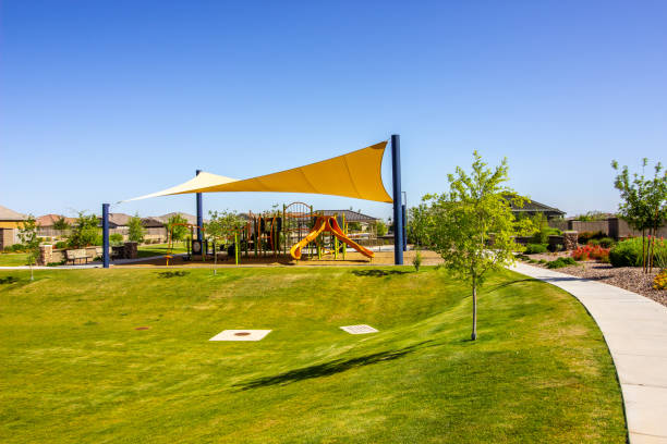 istock Housing Development Jungle Gym With Shade Canopy 1397546124