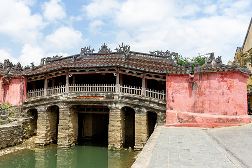 View Of Pagoda Bridge In Hoi An Ancient Town. Pagoda Bridge Is A Famous Symbol Of Hoi An Ancient Town.