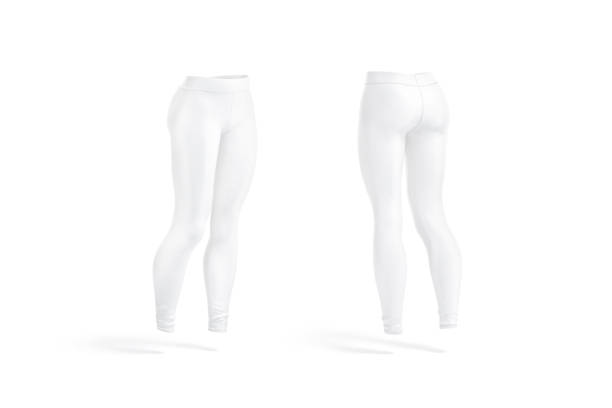 istock Blank white women sport leggings mockup, front back, side view 1397549481