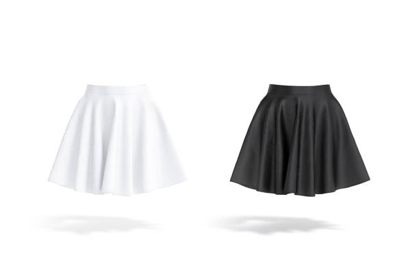 istock Blank black and white women mini skirt mockup, front view 1397549744