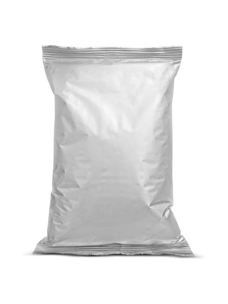 Foil food package mockup, template for design use