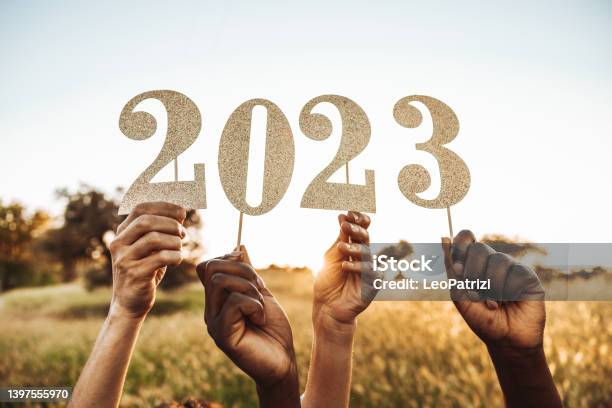 Celebrating The End Of The Year Stock Photo - Download Image Now - 2023, New Year, New Year's Eve