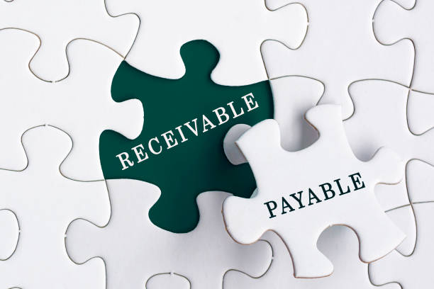 Receivable and payable text on Jigsaw Puzzle. Accounting concept stock photo
