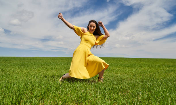 istock Funny lady having a great time outdoor 1397556887