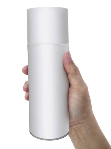 istock Man's hand holds a spray. Isolated on a white background 1397556986