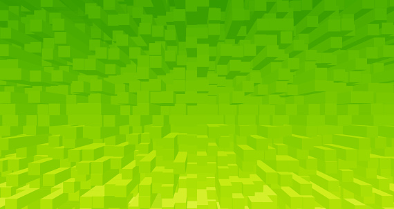 Gradient Lime Green 3D Cubes for Abstract Background