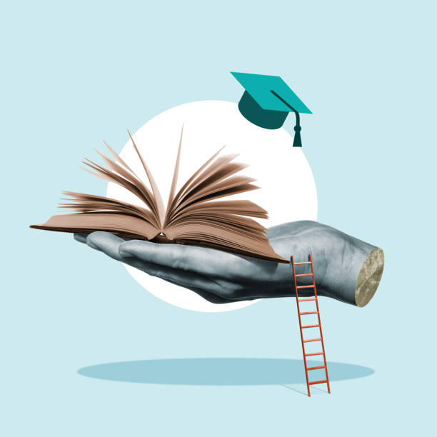 Education and new opportunities, art collage.