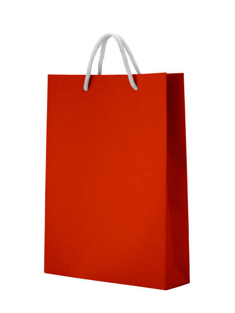 istock Red empty Paper bag isolated on white background  for design 1397558624