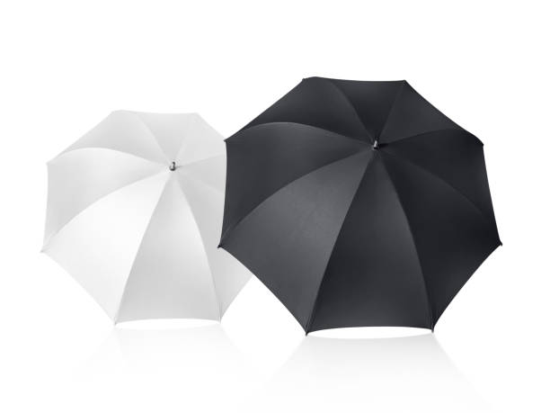 istock White and black umbrella isolated on white background 1397561013