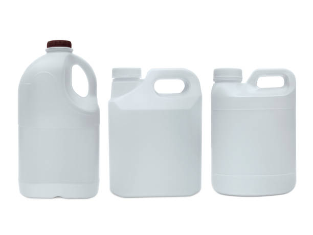 istock White plastic and Plastic bottle with brown lid isolated on white background 1397562106