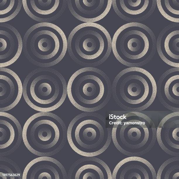 Different Linear Circles Seamless Pattern Vector Ethnic Abstract ...