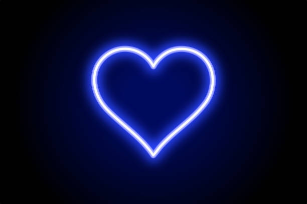istock Blue neon heart love symbol 1397565805