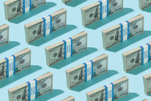 Pattern of American One Hundred dollar banknotes background