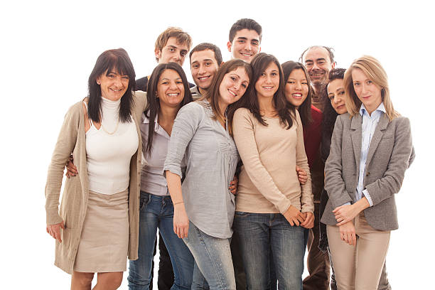 istock Happy Multicultural Group of People on White 139756903