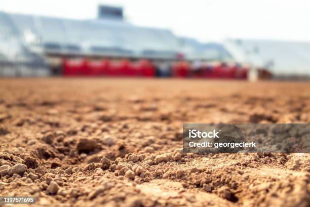 Dirt In The Arena Stock Photo - Download Image Now - Rodeo, Backgrounds, Stadium