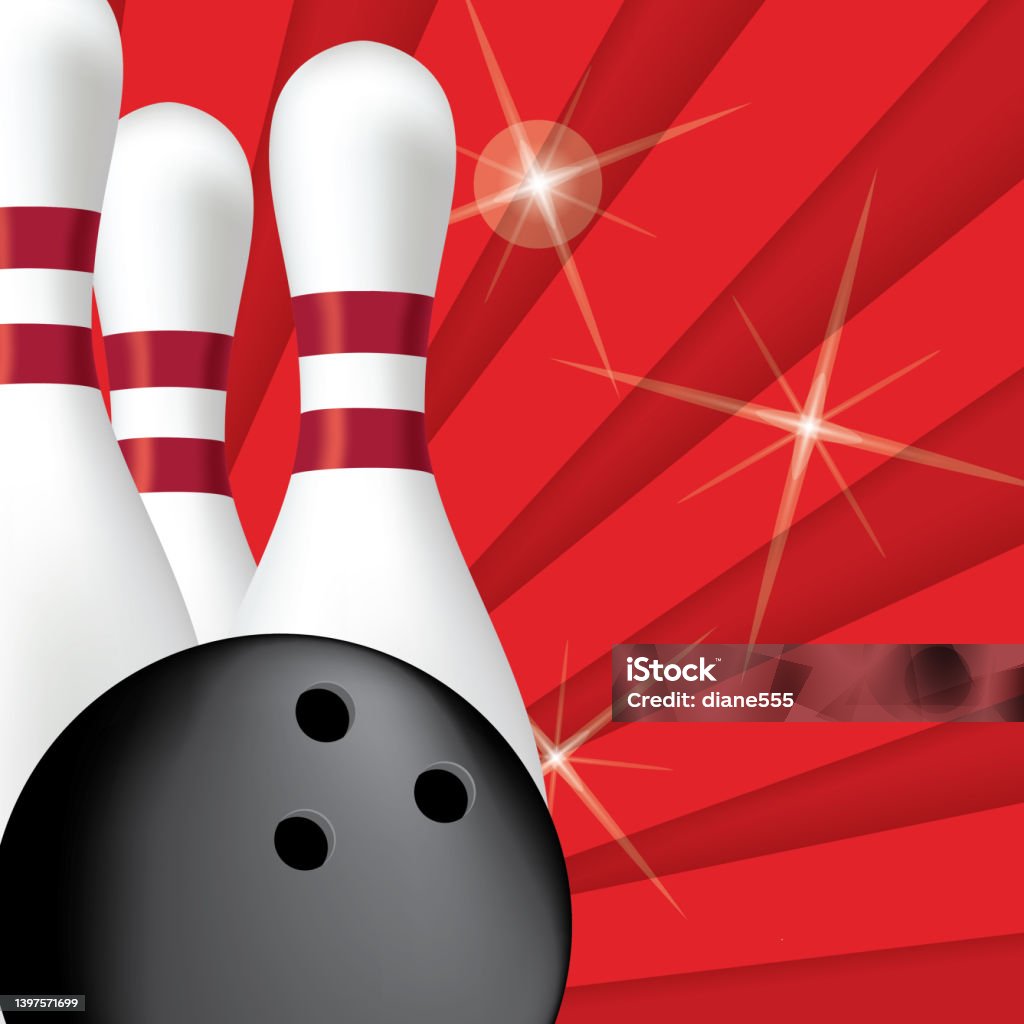 Bowling Background With Copy Space Stock Illustration - Download Image