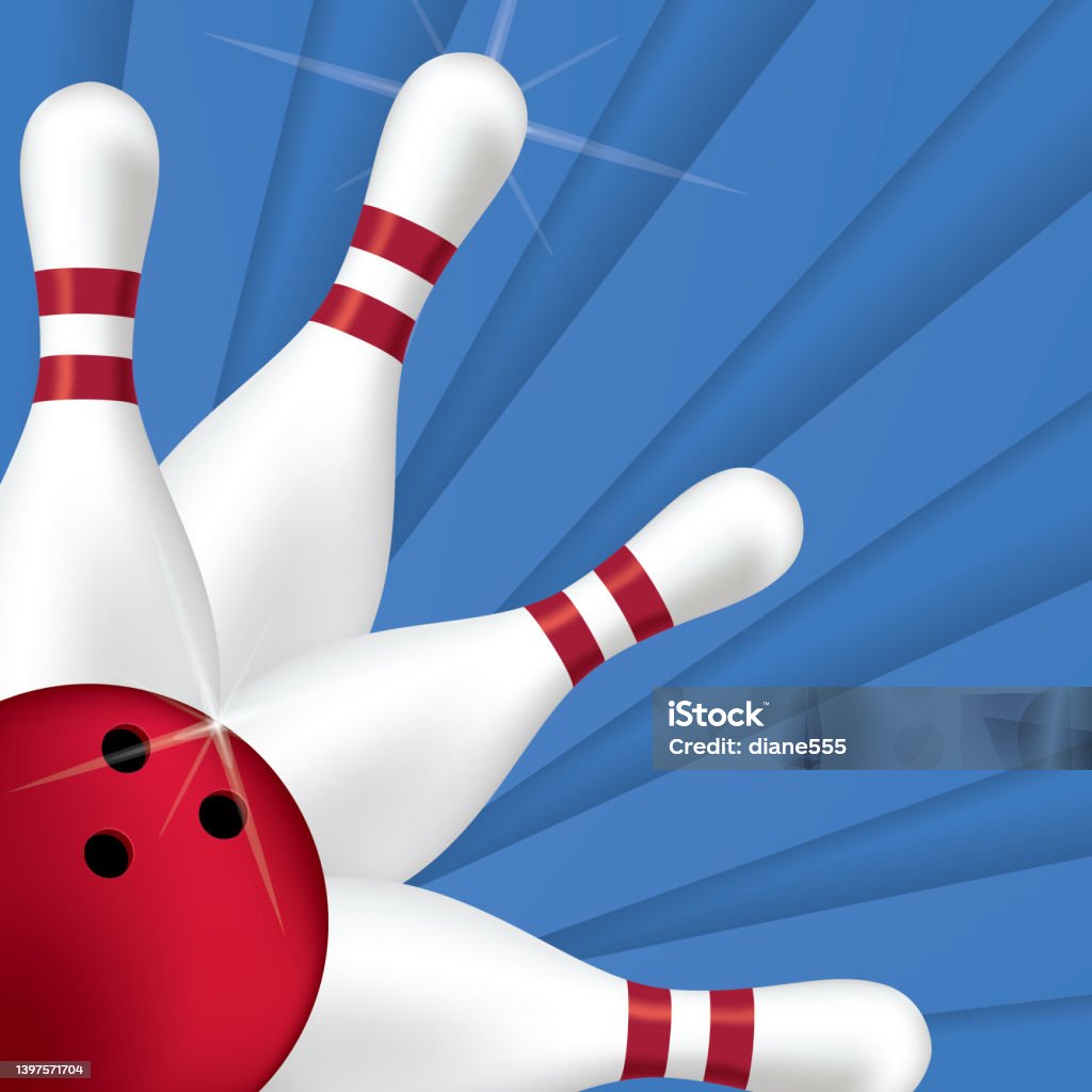 Bowling Background With Copy Space Stock Illustration - Download Image