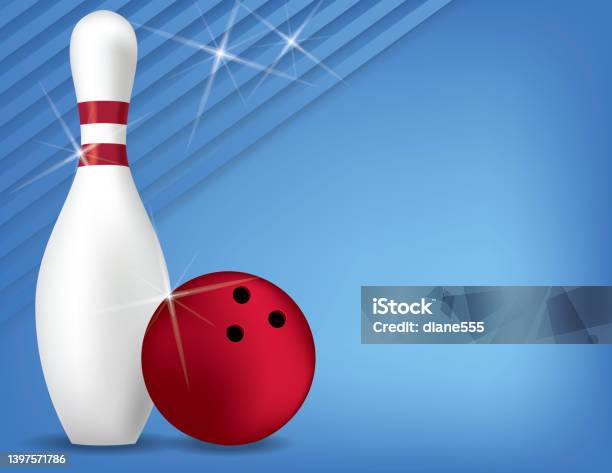 Bowling Background With Copy Space Stock Illustration - Download Image
