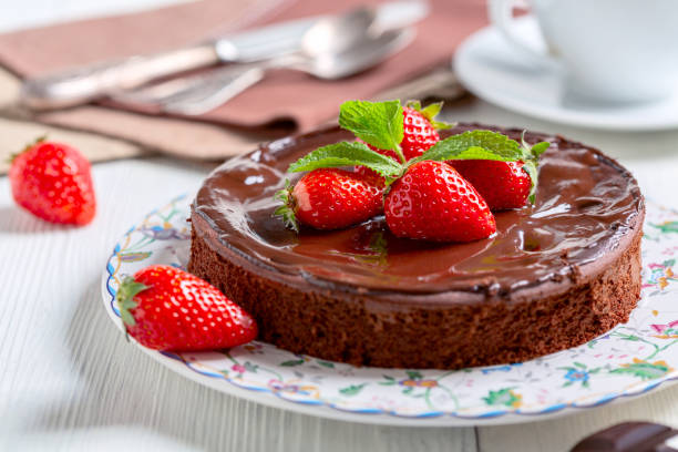 istock Low-calorie brownie dessert. 1397571809