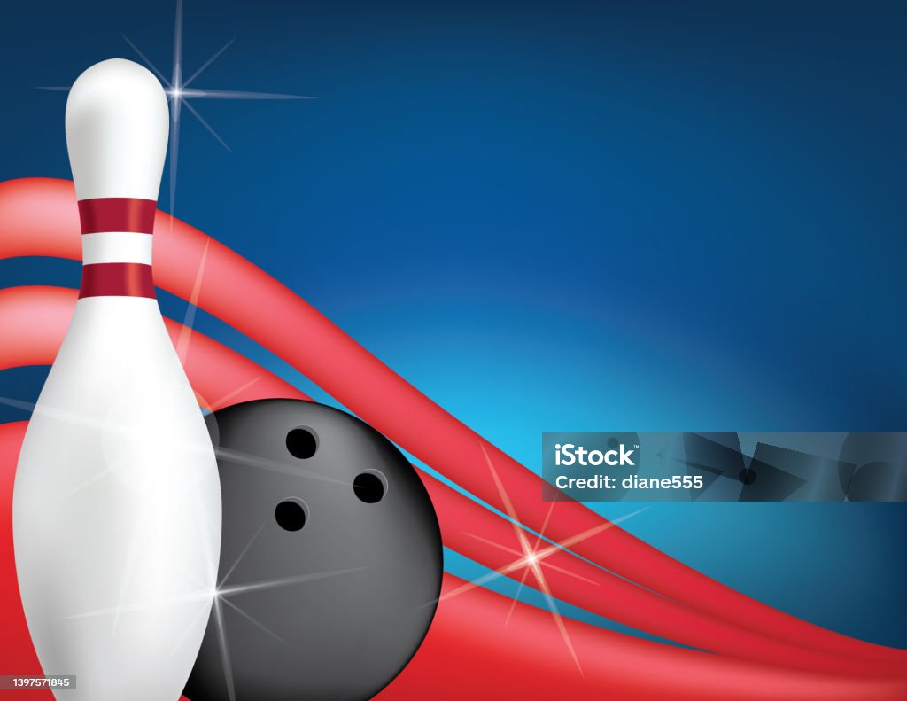 Bowling Background With Copy Space Stock Illustration - Download Image