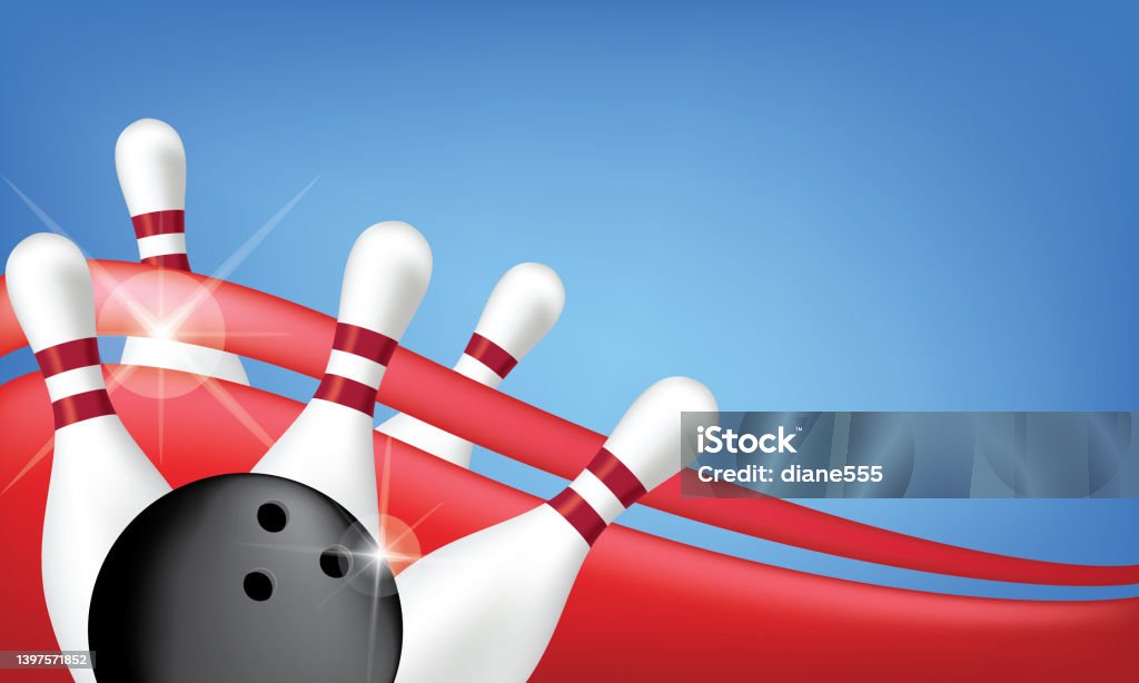 Bowling Background With Copy Space Stock Illustration - Download Image