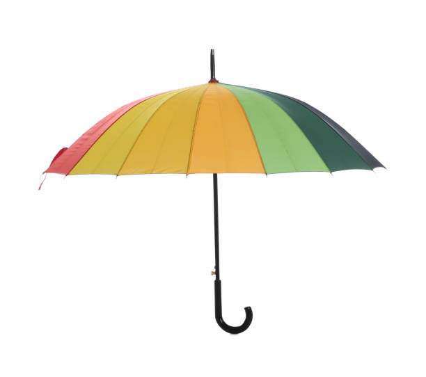 istock One open colorful umbrella isolated on white 1397572985