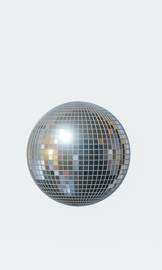 Disco ball on white background , 3d render