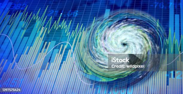 Turbulent Market Stock Photo - Download Image Now - Hurricane - Storm, Volatile, Stock Market and Exchange