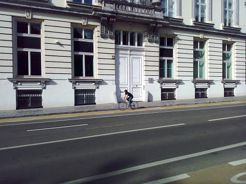 Brussels, Belgium - May 16, 2022: Belgian most important white door. Law street number 2 in center Brussels at closing time