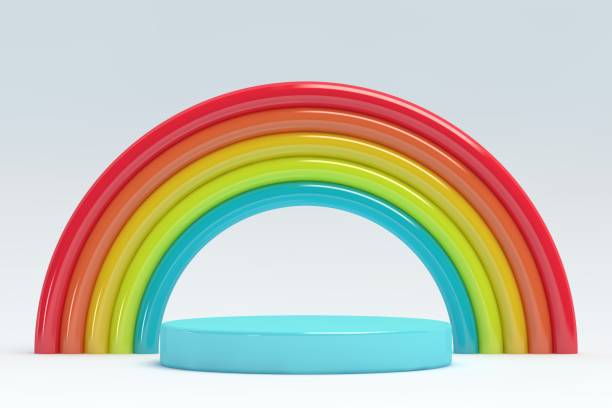 istock 3D stand in front of rainbow over colored background 1397584888