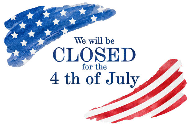 ilustrações de stock, clip art, desenhos animados e ícones de signboard we will be closed for the 4th of july - closed sign