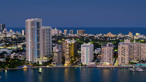 istock Drone Shot of Miami Beach Waterfront 1397589904